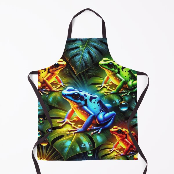 Item preview, Neon Tree Frog Pattern on Black – Tropical Frog designed and sold by TEEJAMBOREE.