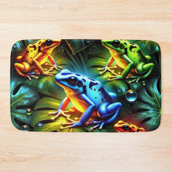 Item preview, Neon Tree Frog Pattern on Black – Tropical Frog  designed and sold by TEEJAMBOREE.