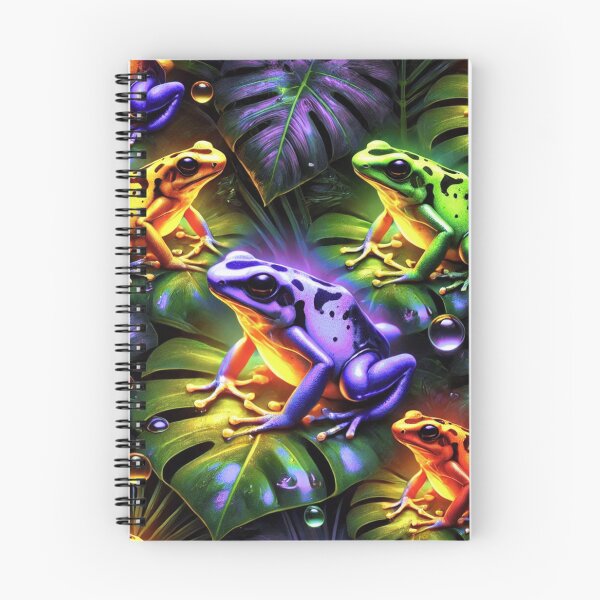 Item preview, Neon Tree Frog Pattern on Black – Tropical Frog  designed and sold by TEEJAMBOREE.