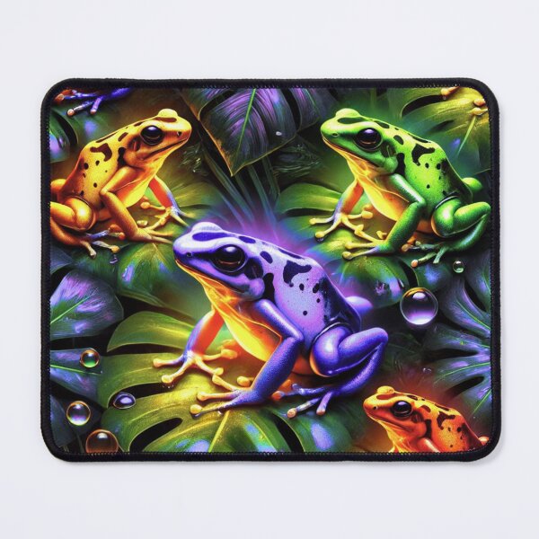 Item preview, Neon Tree Frog Pattern on Black – Tropical Frog  designed and sold by TEEJAMBOREE.