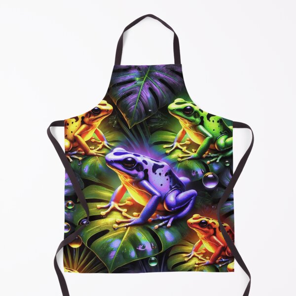 Item preview, Neon Tree Frog Pattern on Black – Tropical Frog designed and sold by TEEJAMBOREE.