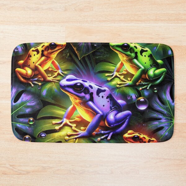 Item preview, Neon Tree Frog Pattern on Black – Tropical Frog  designed and sold by TEEJAMBOREE.