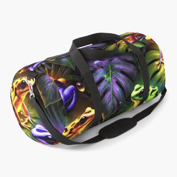 Item preview, Neon Tree Frog Pattern on Black – Tropical Frog  designed and sold by TEEJAMBOREE.