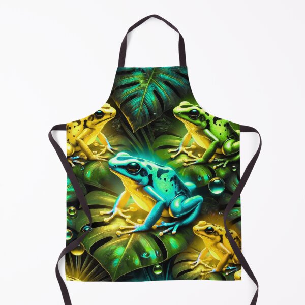 Item preview, Neon Tree Frog Pattern on Black – Tropical Frog designed and sold by TEEJAMBOREE.