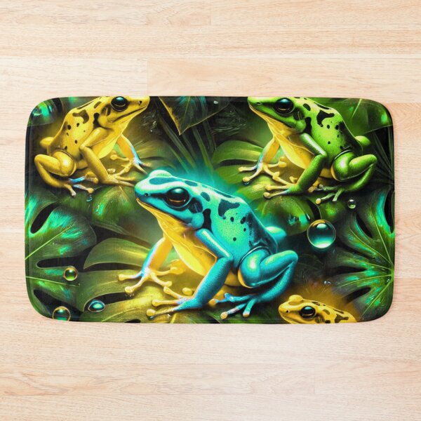 Item preview, Neon Tree Frog Pattern on Black – Tropical Frog  designed and sold by TEEJAMBOREE.