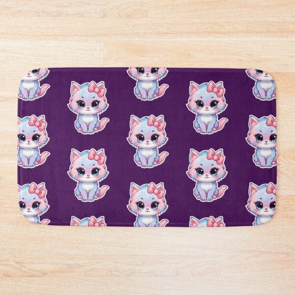 Item preview, Cute Kawaii Cat with Pink Bow & Sparkles designed and sold by GlowingTales.