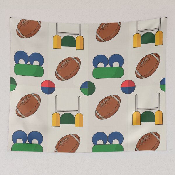 Item preview, American Football Seamless Pattern – Footballs, Goalposts & Field Icons designed and sold by Midnight Veil Designs.