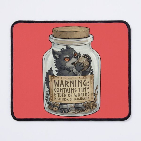 Item preview, Tiny Ender of Worlds Fenrir – Ragnarok Warning Jar designed and sold by MythoWorldddd.