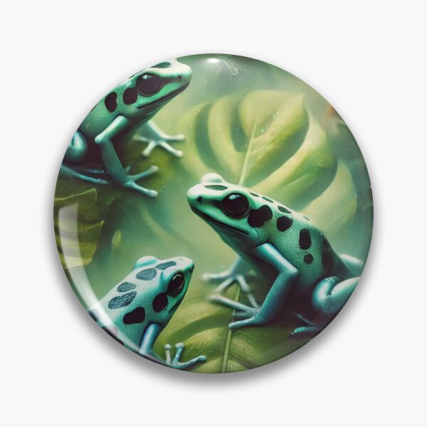 Artikelvorschau, Neonfarbenes Laubfroschmuster auf Schwarz – Tropischer Frosch entworfen und verkauft von TEEJAMBOREE.