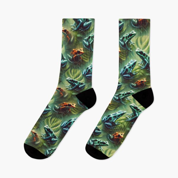 Item preview, Neon Tree Frog Pattern on Black – Tropical Frog  designed and sold by TEEJAMBOREE.