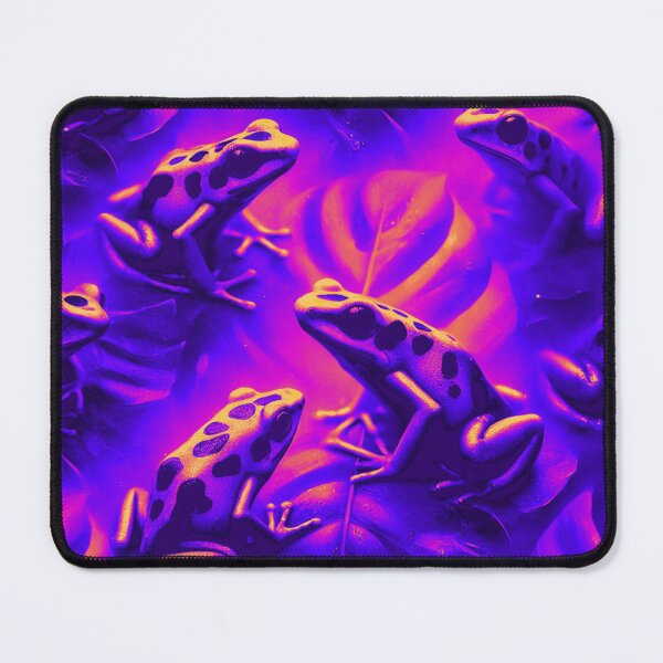 Item preview, Neon Tree Frog Pattern on Black – Tropical Frog designed and sold by TEEJAMBOREE.