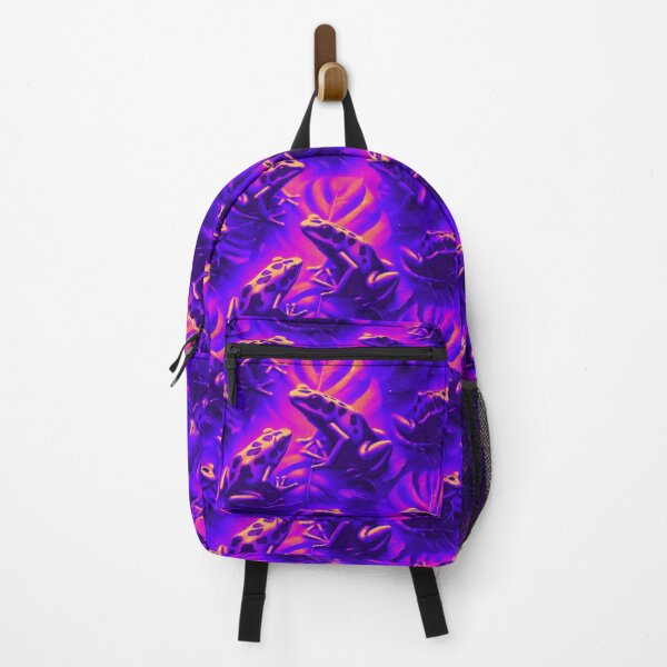 Item preview, Neon Tree Frog Pattern on Black – Tropical Frog designed and sold by TEEJAMBOREE.