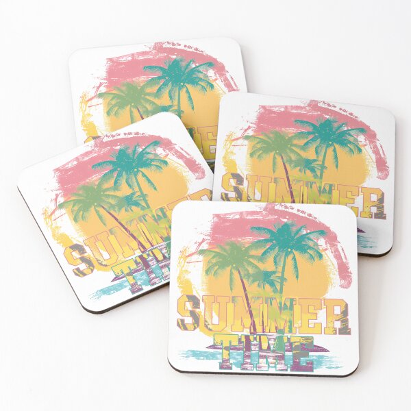 Item preview, Summer Time Palm Trees Sunset - Retro Tropical Beach Art Print designed and sold by DesignArtist.ia.