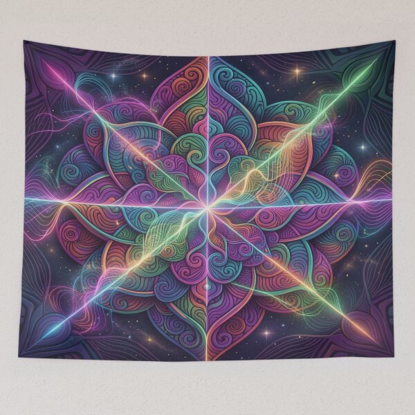 Item preview, Cosmic Mandala Energy Art with Vibrant Symmetry and Light Fusion designed and sold by FotoworldEdel.