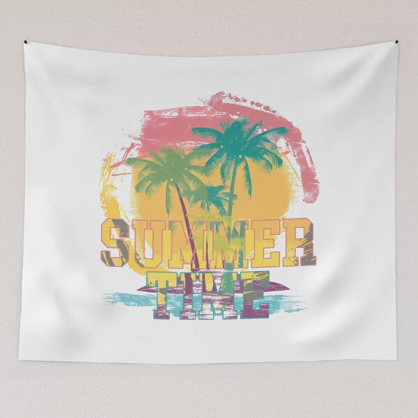 Item preview, Summer Time Palm Trees Sunset - Retro Tropical Beach Art Print designed and sold by DesignArtist.ia.