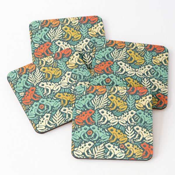 Item preview, Neon Tree Frog Pattern on Black – Tropical Frog  designed and sold by TEEJAMBOREE.