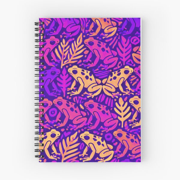 Item preview, Neon Tree Frog Pattern on Black – Tropical Frog  designed and sold by TEEJAMBOREE.