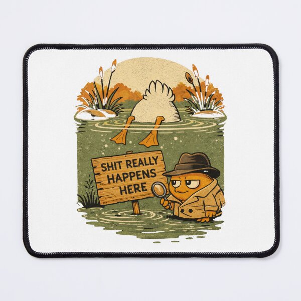 Item preview, Shit Really Happens Here – Funny Fishing Retro Vintage Fisherman Design designed and sold by BritishDelights.