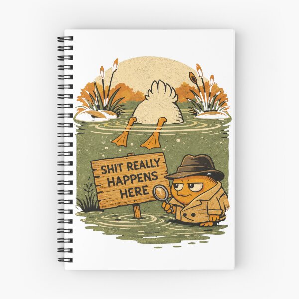 Item preview, Shit Really Happens Here – Funny Fishing Retro Vintage Fisherman Design designed and sold by BigfeetLittlepaws.