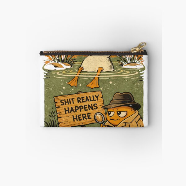 Item preview, Shit Really Happens Here – Funny Fishing Retro Vintage Fisherman Design designed and sold by BritishDelights.