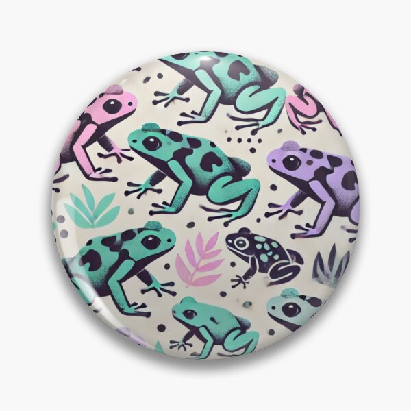 Artikelvorschau, Neonfarbenes Laubfroschmuster auf Schwarz – Tropischer Frosch entworfen und verkauft von TEEJAMBOREE.