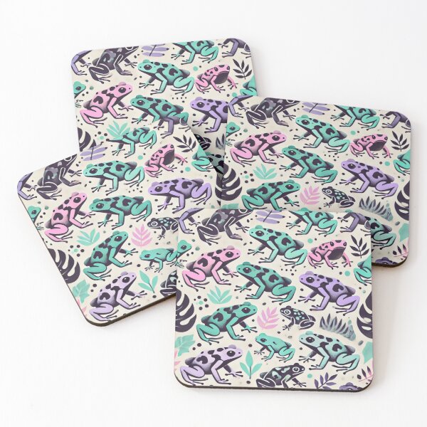Item preview, Neon Tree Frog Pattern on Black – Tropical Frog  designed and sold by TEEJAMBOREE.
