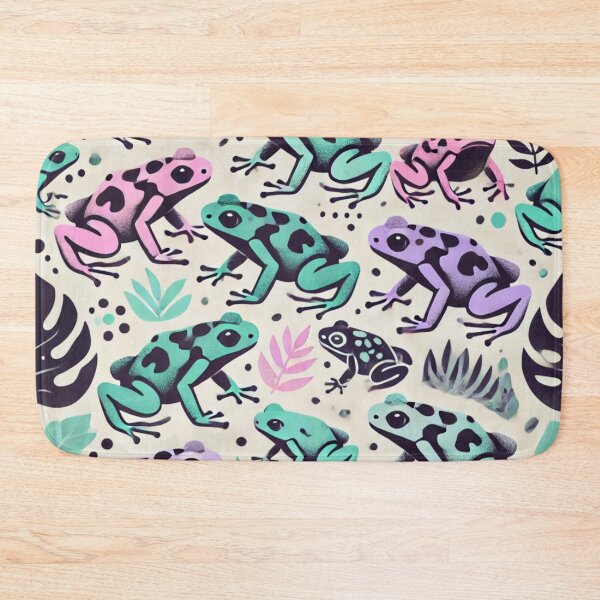 Item preview, Neon Tree Frog Pattern on Black – Tropical Frog  designed and sold by TEEJAMBOREE.