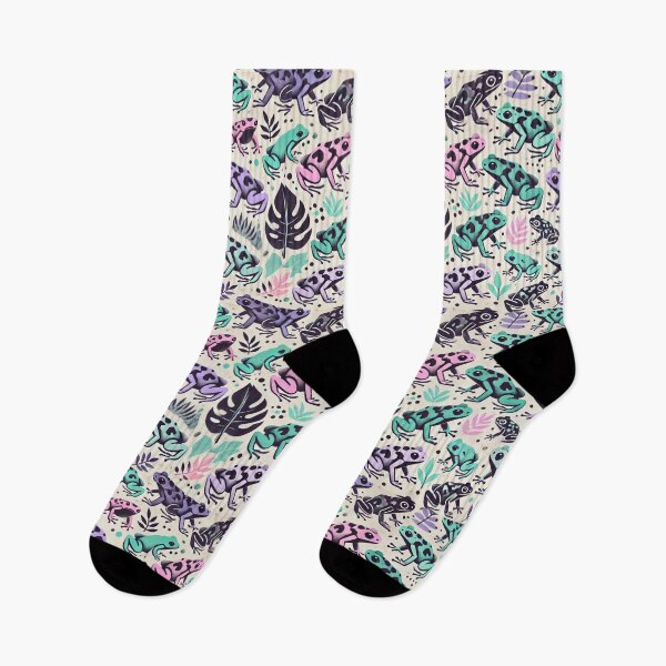 Item preview, Neon Tree Frog Pattern on Black – Tropical Frog  designed and sold by TEEJAMBOREE.