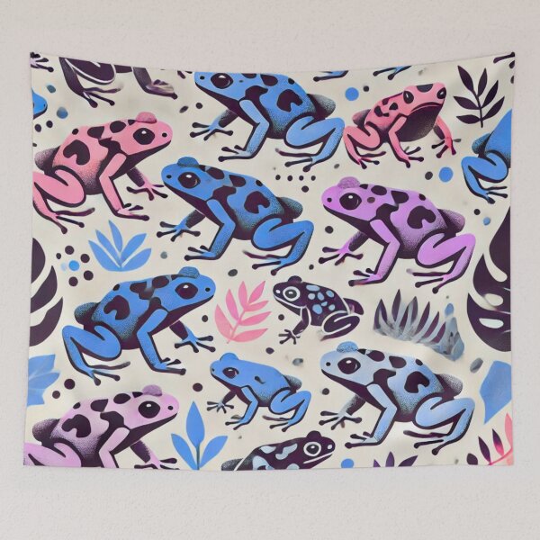 Item preview, Neon Tree Frog Pattern on Black – Tropical Frog  designed and sold by TEEJAMBOREE.