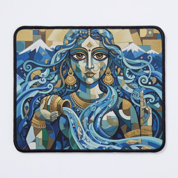 Item preview, Ganga Goddess Cubist Painting  designed and sold by shantilovesart.