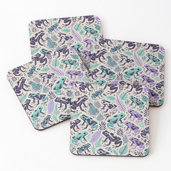 Item preview, Neon Tree Frog Pattern on Black – Tropical Frog  designed and sold by TEEJAMBOREE.