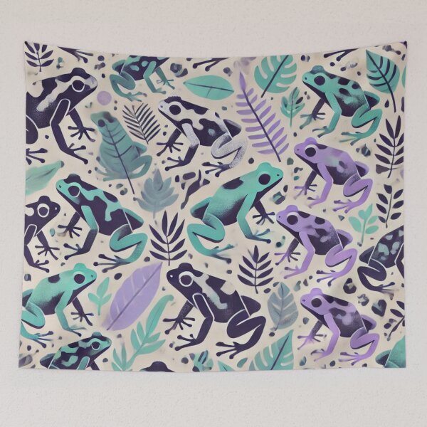 Item preview, Neon Tree Frog Pattern on Black – Tropical Frog  designed and sold by TEEJAMBOREE.
