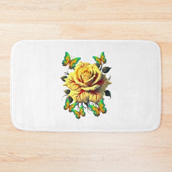 Item preview, Fantasy art, yellow roses and butterflies designed and sold by LoneAngel.