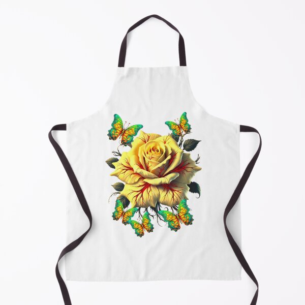 Item preview, Fantasy art, yellow roses and butterflies designed and sold by LoneAngel.