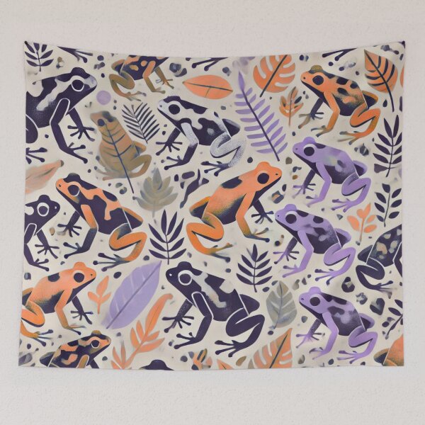 Item preview, Neon Tree Frog Pattern on Black – Tropical Frog  designed and sold by TEEJAMBOREE.