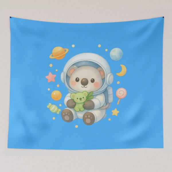 Item preview, Cute Koala Astronaut with Teddy Bear – Kawaii Pastel Space Galaxy Art designed and sold by p-frosty-design.