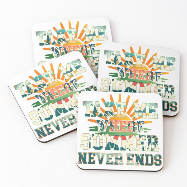 Item preview, Take Me Where Summer Never Ends - Tropical Palm Sunset Typography Art Print designed and sold by DesignArtist.ia.