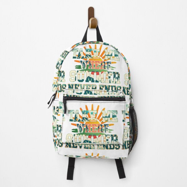 Item preview, Take Me Where Summer Never Ends - Tropical Palm Sunset Typography Art Print designed and sold by DesignArtist.ia.