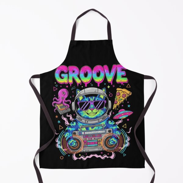 Item preview, Groove Space Cat – Neon Funky Cosmic Art designed and sold by Dogandesighn.
