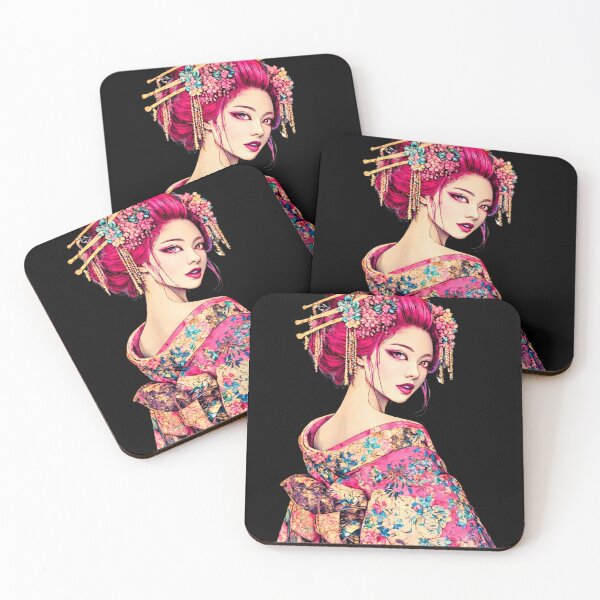 Item preview, Neon Oiran Japanese Aesthetic Art designed and sold by  EDO BEAST.