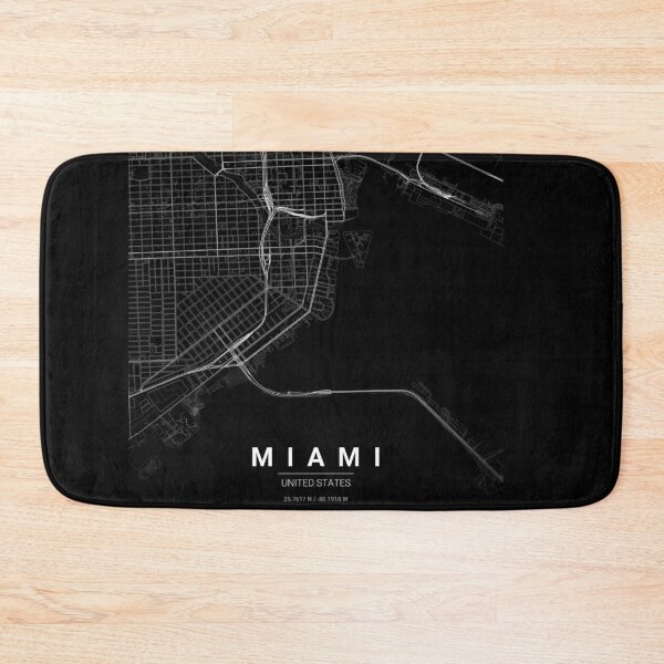 Item preview, Miami, United States — Minimalist Street Map (Midnight Black) designed and sold by Lovely Maps.