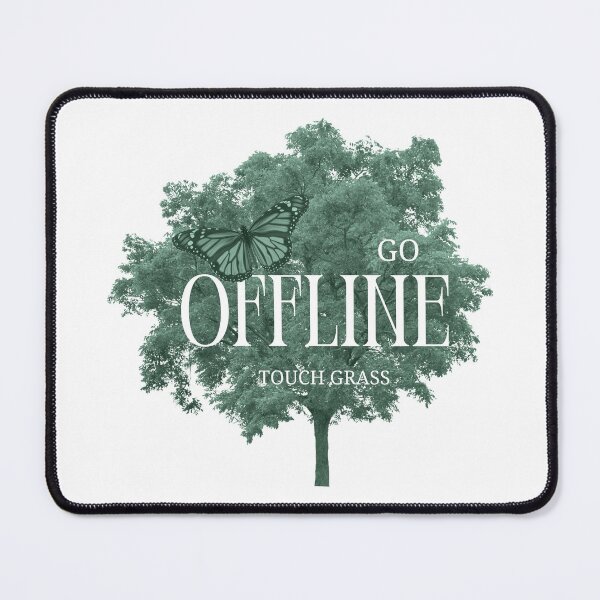 Item preview, go offline: touch grass & be happy // retro brutalism aesthetic designed and sold by zlivy.