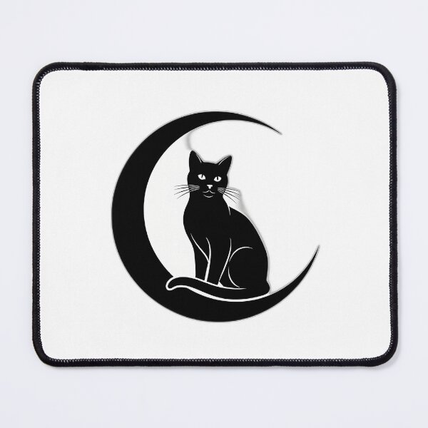 Item preview, Sitting Black Cat Crescent Icon designed and sold by IllumeInk.