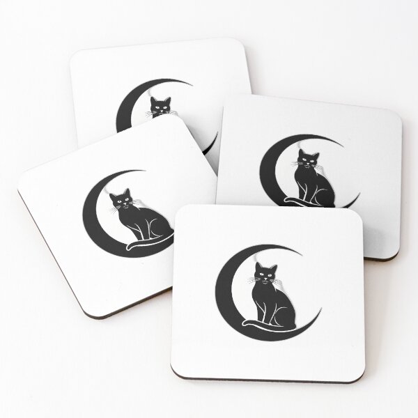 Item preview, Sitting Black Cat Crescent Icon designed and sold by IllumeInk.