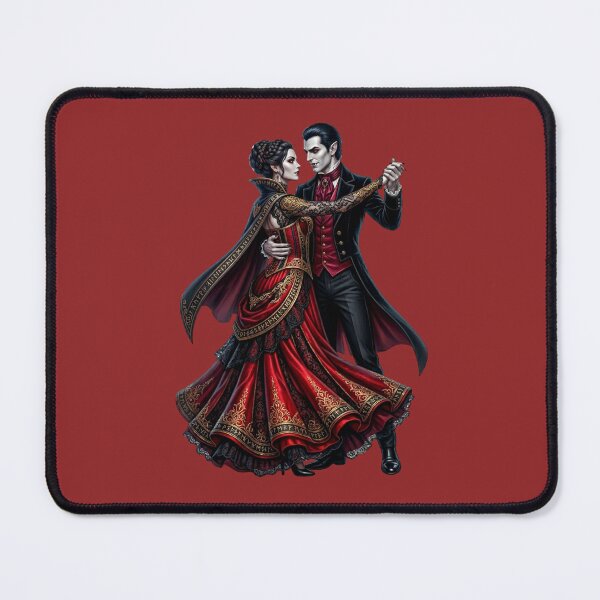 Item preview, Elegant Vampire Couple Dancing Gothic Romance Dark Fantasy Art Print | Victorian Vampires Love Illustration | Spooky Halloween Aesthetic Design designed and sold by Cauldron Crafts.