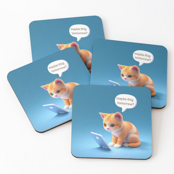 Item preview, Funny Introvert ginger Cat Ignoring Text Reply Tomorrow Cute Kawaii Cat Relatable Humor Design  designed and sold by Tpac-goods.