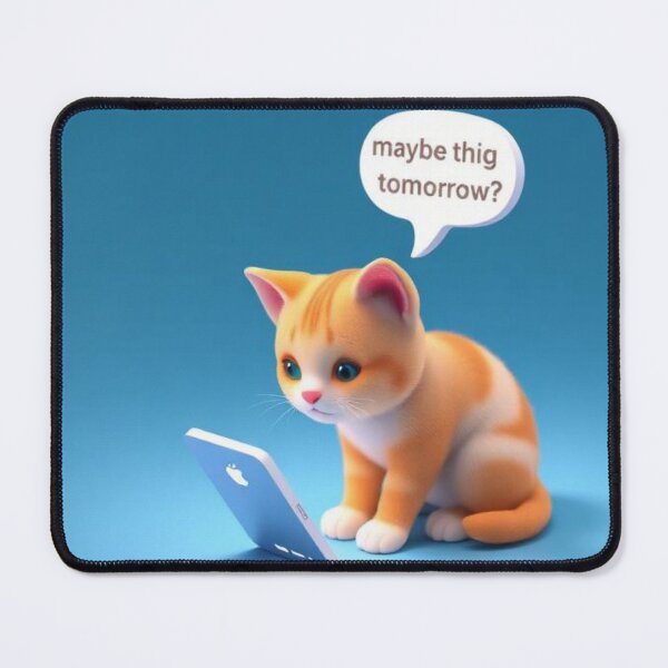 Item preview, Funny Introvert ginger Cat Ignoring Text Reply Tomorrow Cute Kawaii Cat Relatable Humor Design designed and sold by Tpac-goods.