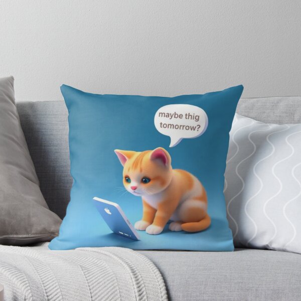 Item preview, Funny Introvert ginger Cat Ignoring Text Reply Tomorrow Cute Kawaii Cat Relatable Humor Design  designed and sold by Tpac-goods.