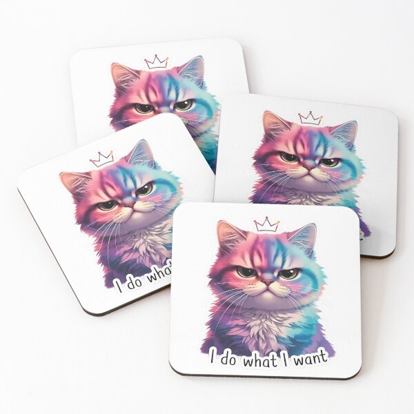 Item preview, Rainbow Sassy Cat "I Do What I Want" designed and sold by GlowingTales.