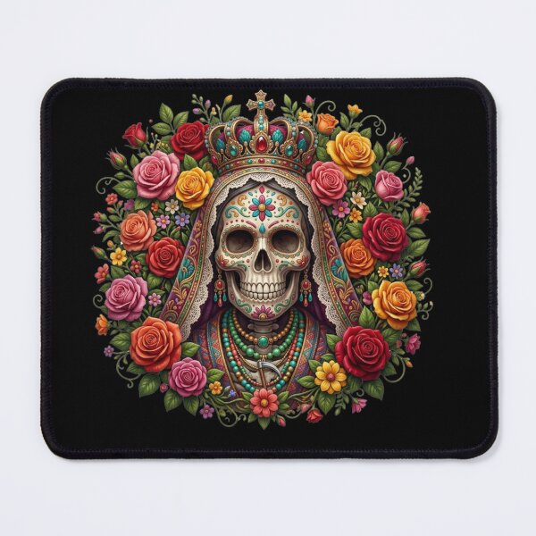 Item preview, Colorful Santa Muerte Skull – Vibrant Day of the Dead Design designed and sold by Cauldron Crafts.